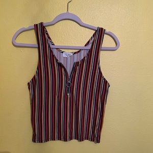 Medium stripped crop top, with zipper.